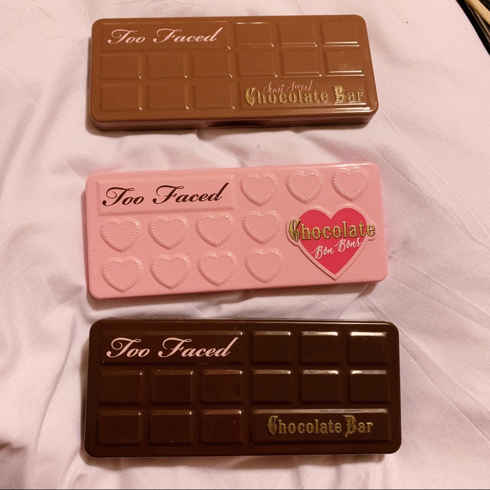 bundle of 3 too faced chocolate bar palettes